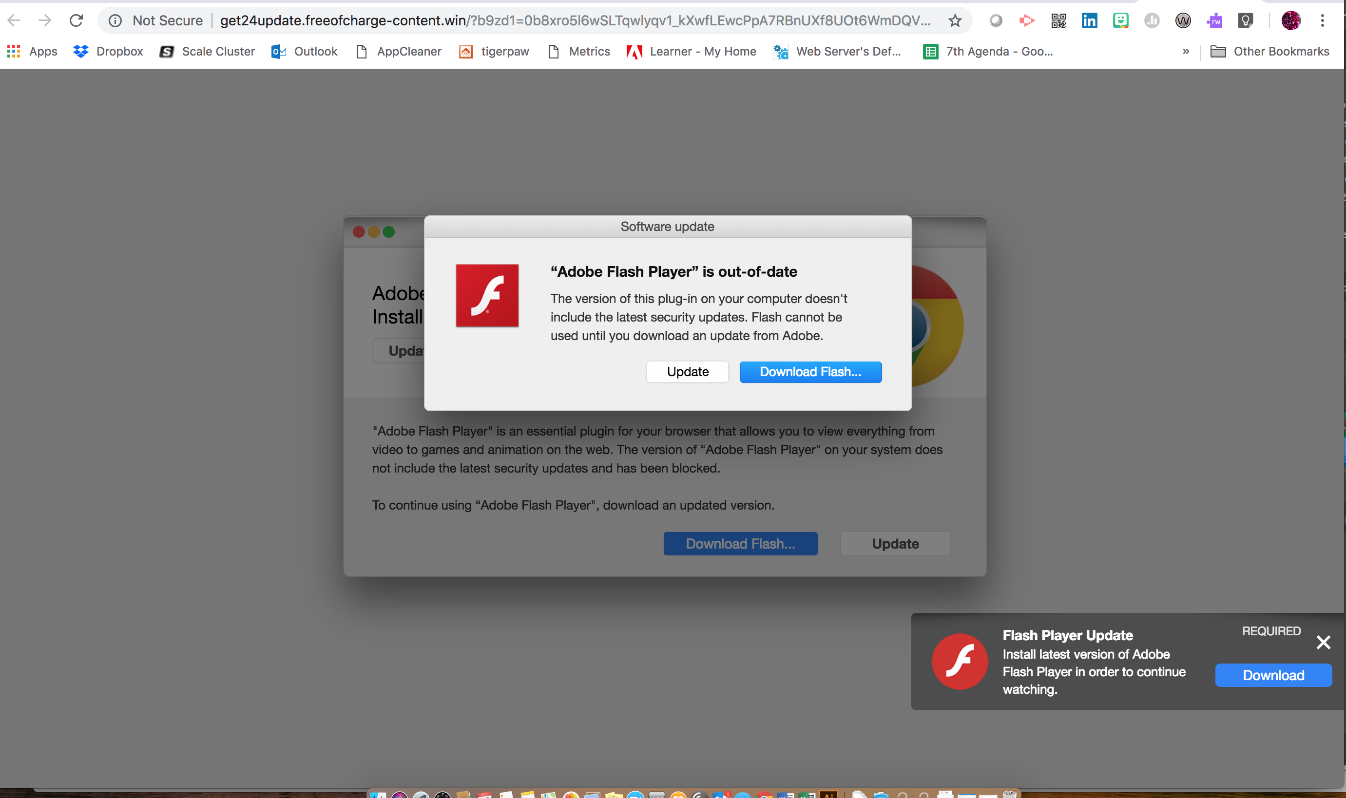 mac adobe flash player out of date