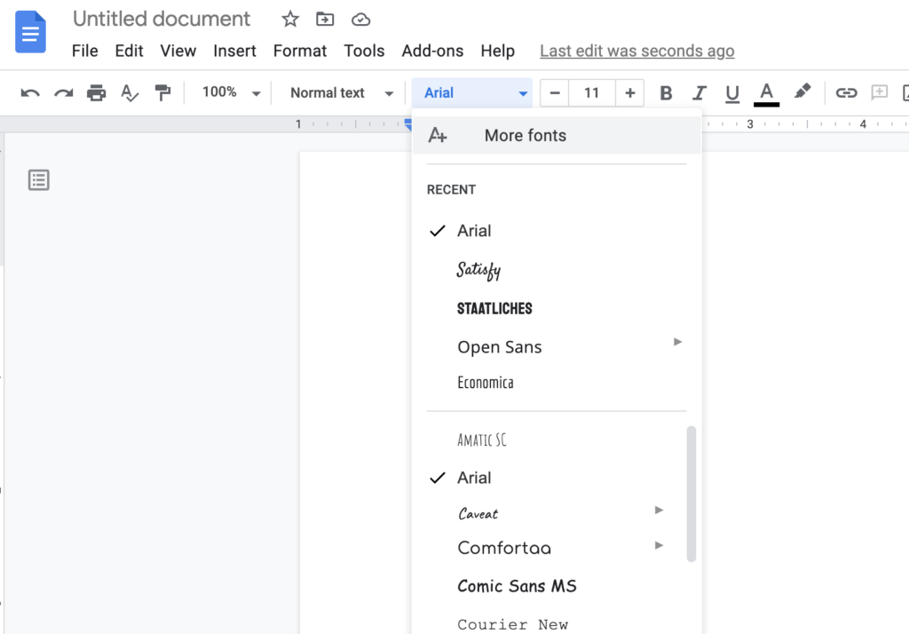 How to add more fonts to Google Docs
